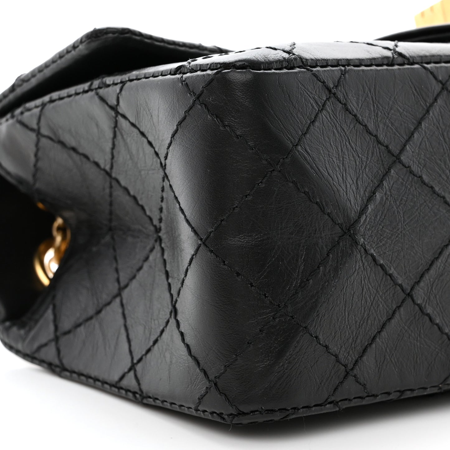 Aged Calfskin Quilted 2.55 Reissue Mini Flap Black
