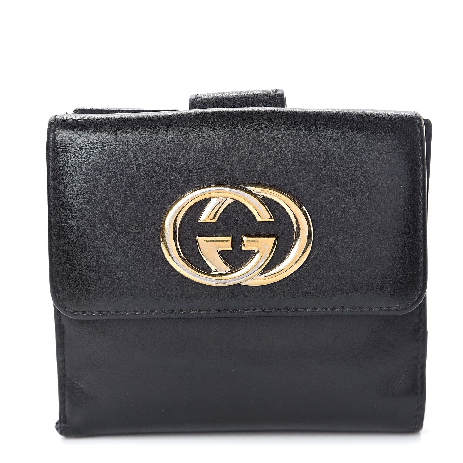 Gucci Calfskin Compact Britt Wallet Black 1 of 5