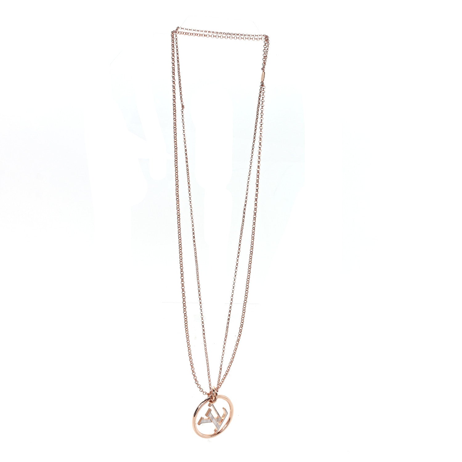 Louis Vuitton Metal Enamel LV Stellar Long Necklace Rose Gold 3 of 6