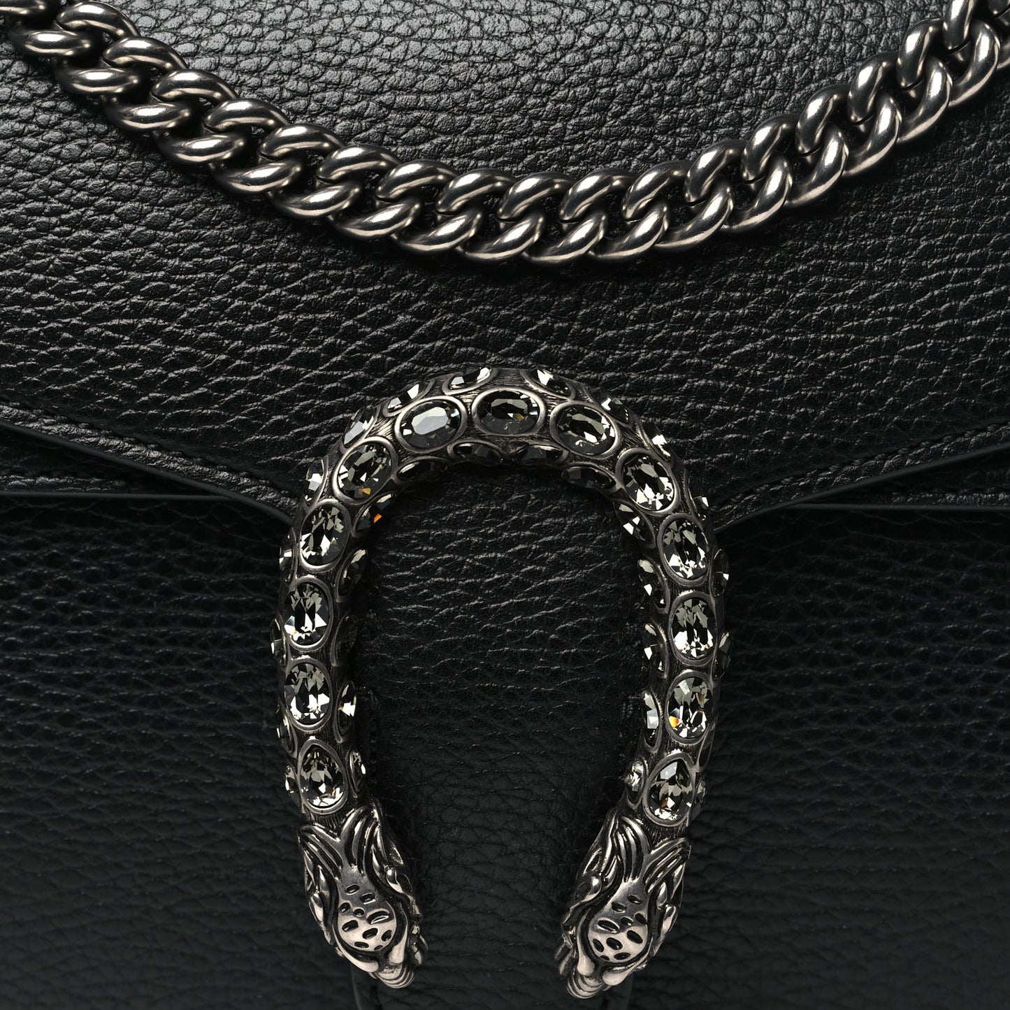 Pebbled Calfskin Small Dionysus Shoulder Bag Black