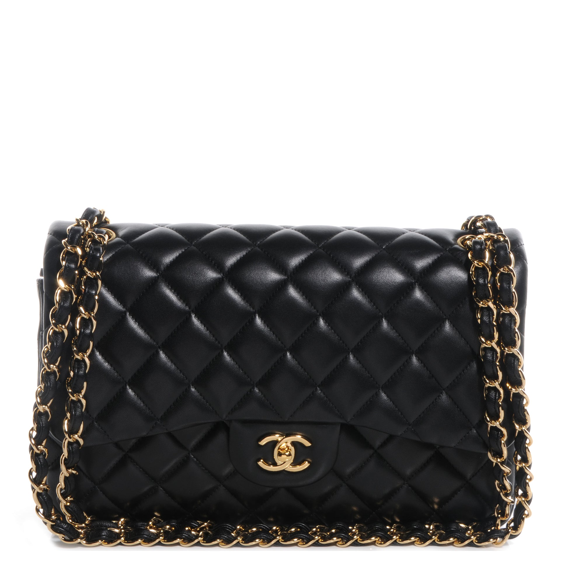Chanel Lambskin Jumbo Double Flap Black 1 of 9