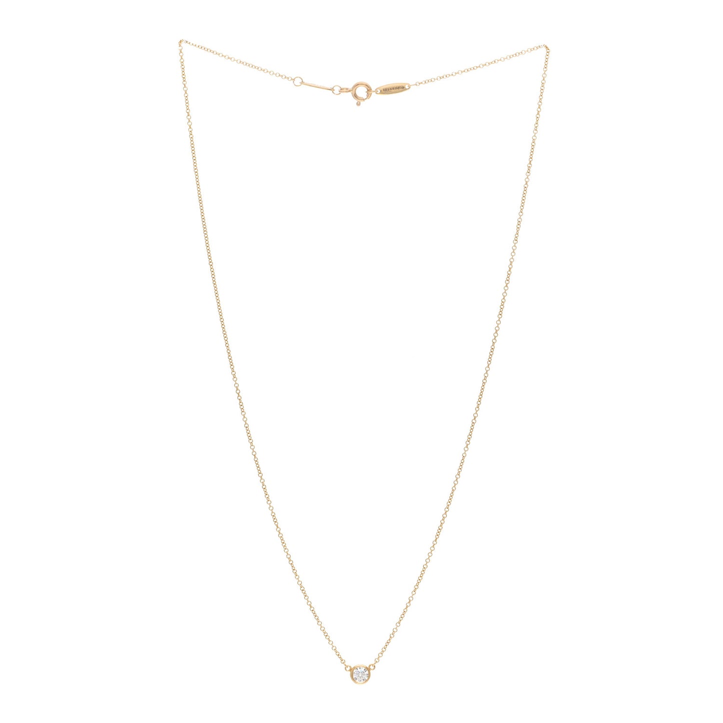 18K Yellow Gold Diamond .20ct Elsa Peretti Diamonds by the Yard Pendant Necklace