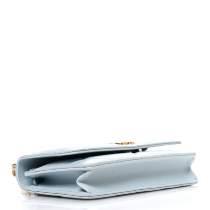 Chanel Lambskin Quilted Chanel 19 Wallet On Chain WOC Light Blue 4 of 11