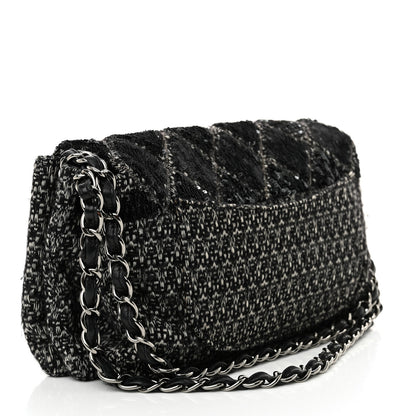 Chanel Sequin Tweed Icons Large Accordion 3 Flap Black 3 of 13