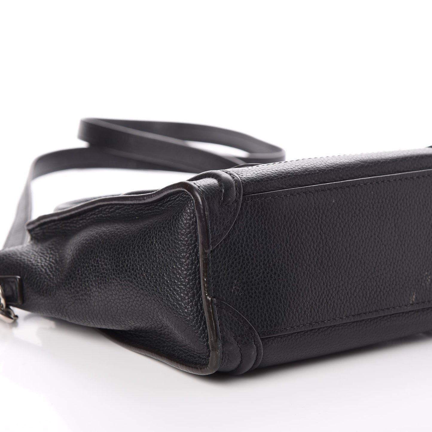 Drummed Calfskin Nano Luggage Black