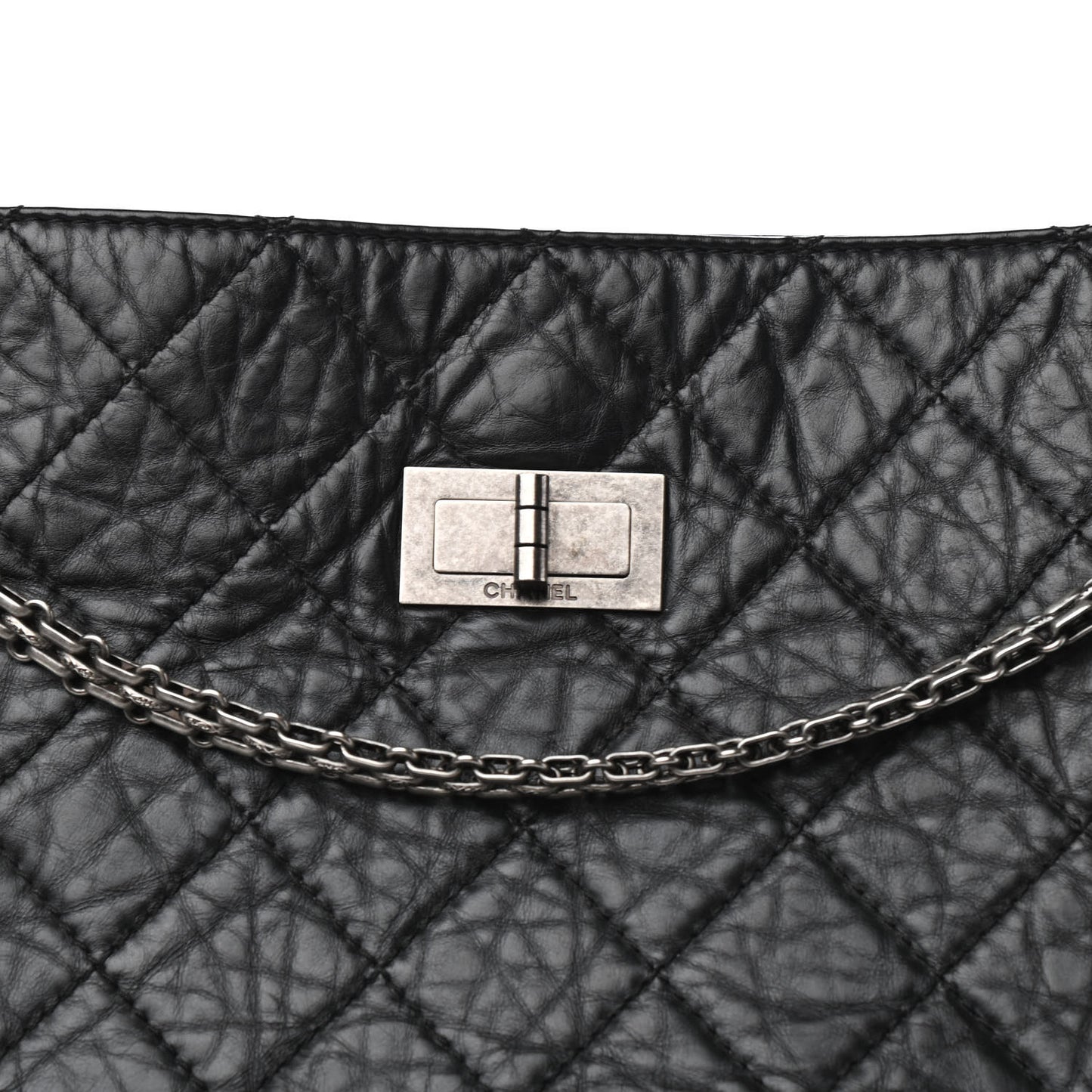 Aged Calfskin Quilted Reissue 2.55 Tote Black