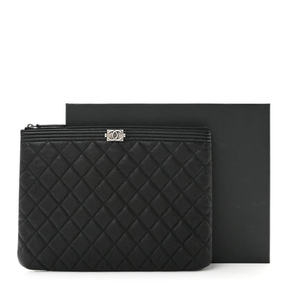Chanel Caviar Quilted Medium Boy Cosmetic Case Black 8 of 8