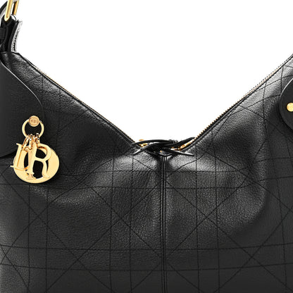 Christian Dior Grained Calfskin Flat Macrocannage Medium Voyage Bag Black 8 of 10