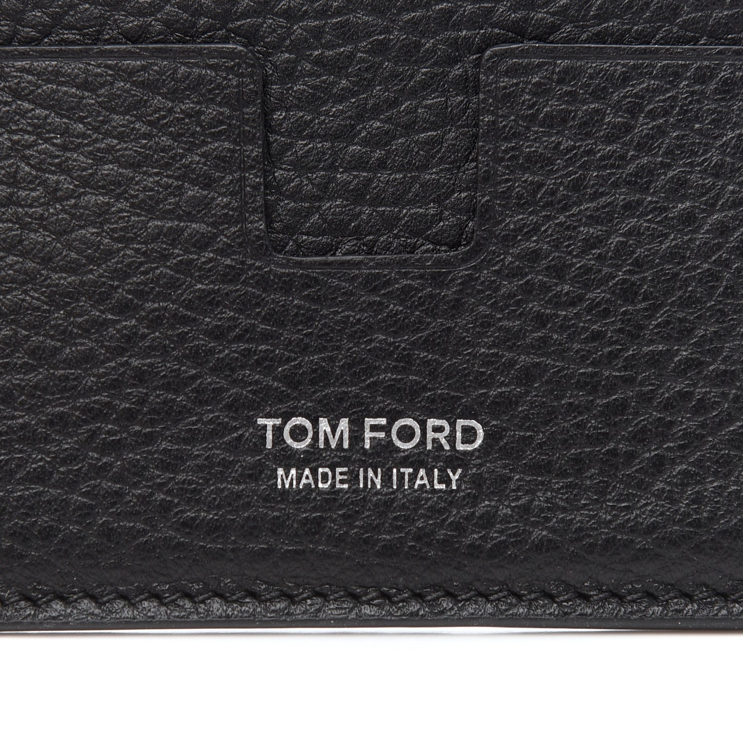 Grained Calfskin Card Holder Black