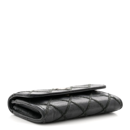 Chanel Calfskin Diamond Stitched Card Holder Wallet Black 4 of 10