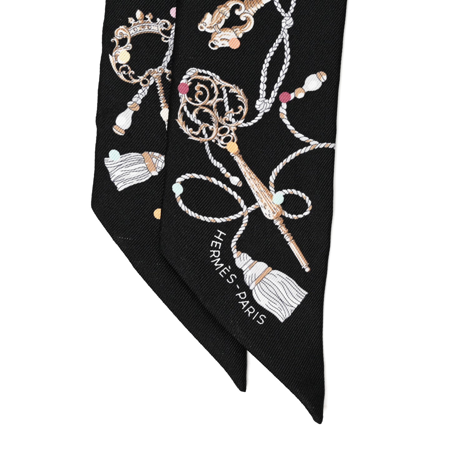 Silk Les Cles A Pois Twilly Black Beige Rose Multicolor
