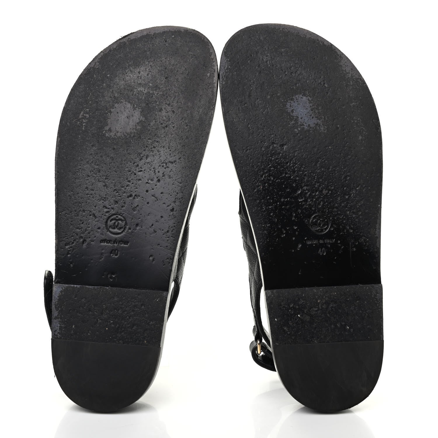 Chanel Lambskin Velcro Dad Sandals 40 Black 5 of 8