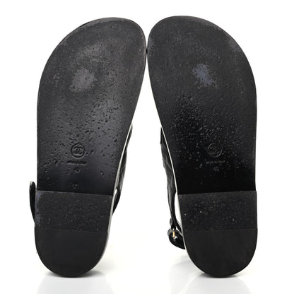 Chanel Lambskin Velcro Dad Sandals 40 Black 5 of 8