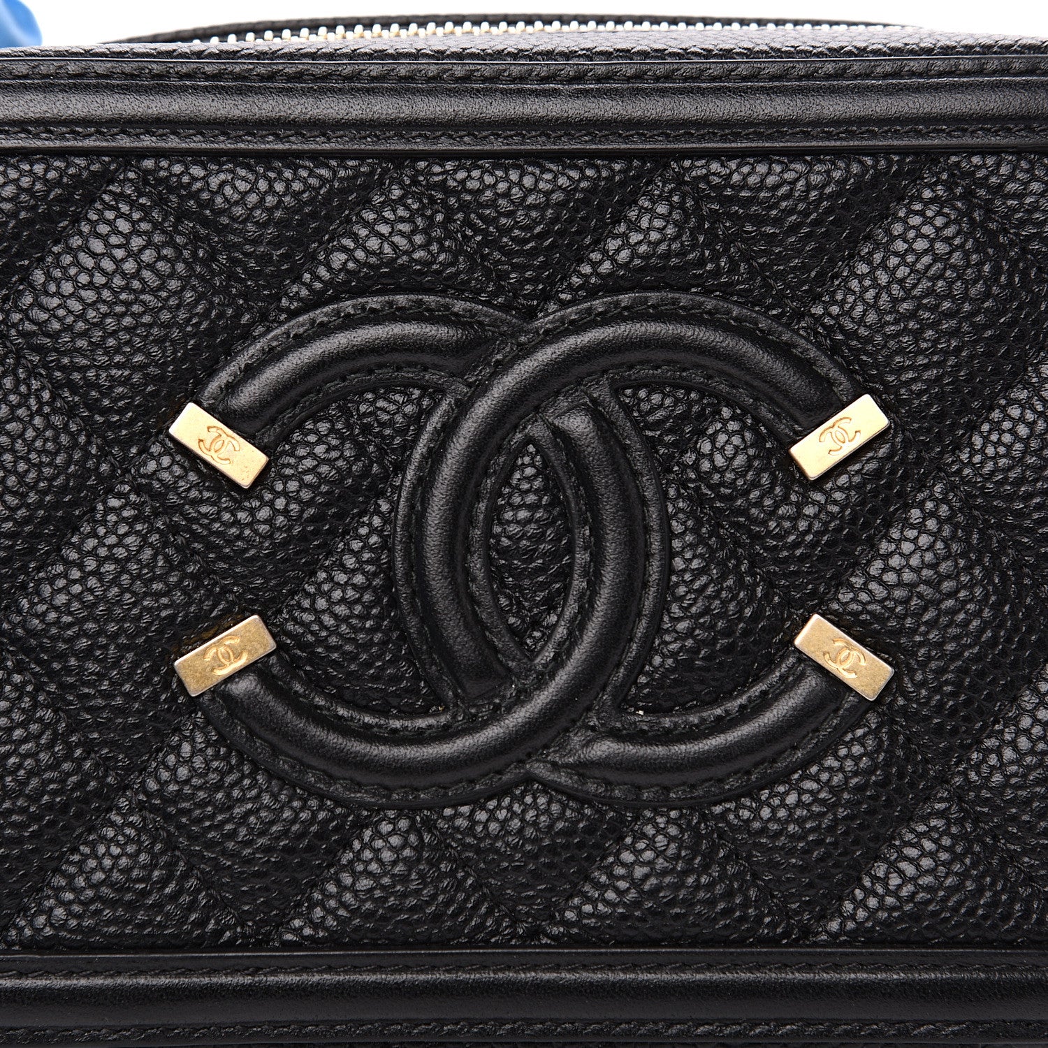 Chanel Caviar Quilted CC Filigree Vanity Clutch With Chain Black 9 of 9