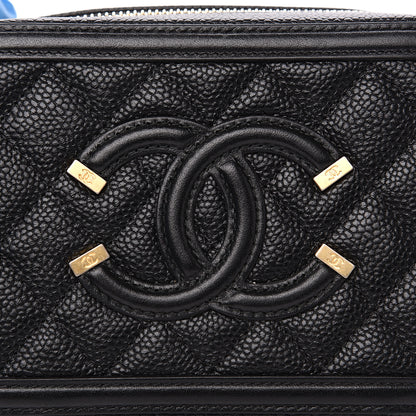 Chanel Caviar Quilted CC Filigree Vanity Clutch With Chain Black 9 of 9