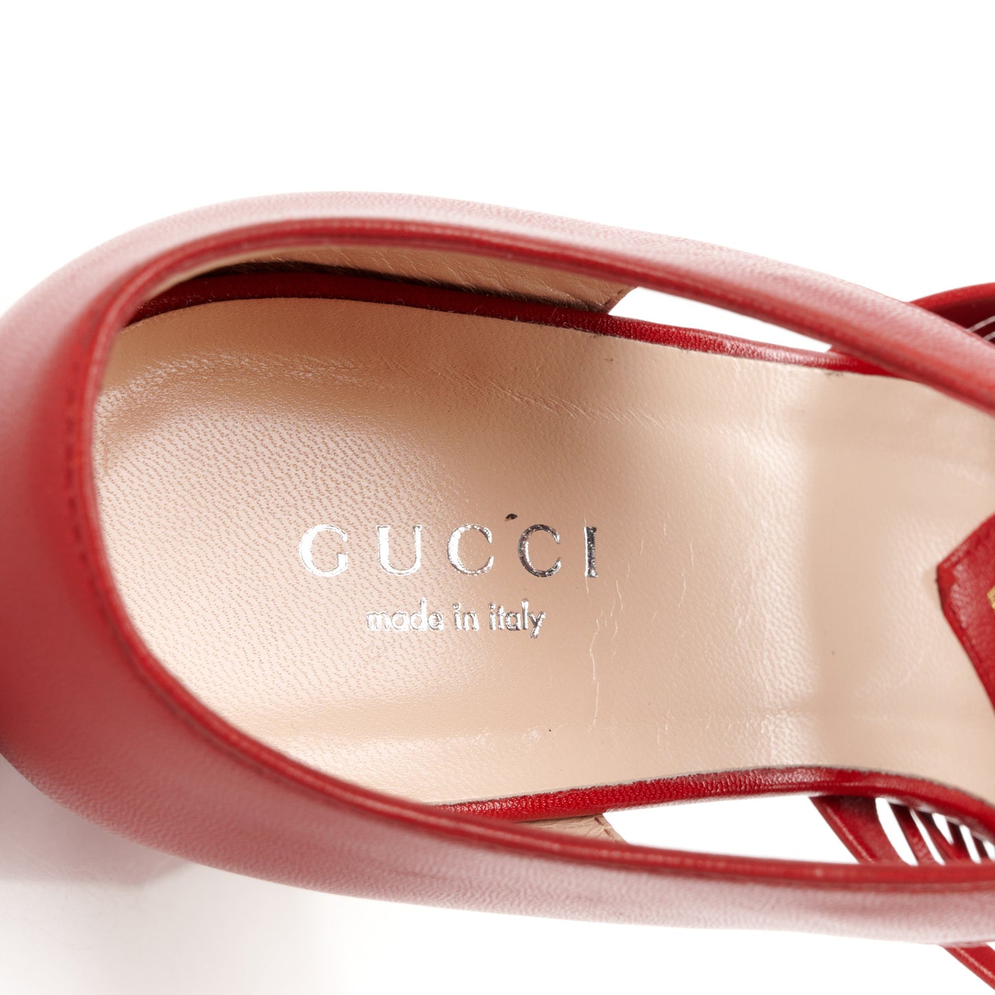 Nappa Crawford Knotted Strap Platform 37 Hibiscus Red