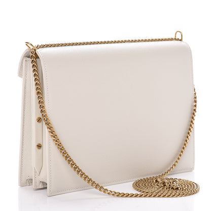 Saint Laurent Smooth Calfskin Monogram Cassandra Clasp Bag Porcellana 3 of 10
