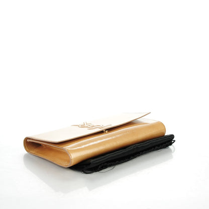 Saint Laurent Patent Calfskin Large Belle De Jour Clutch Beige 4 of 7