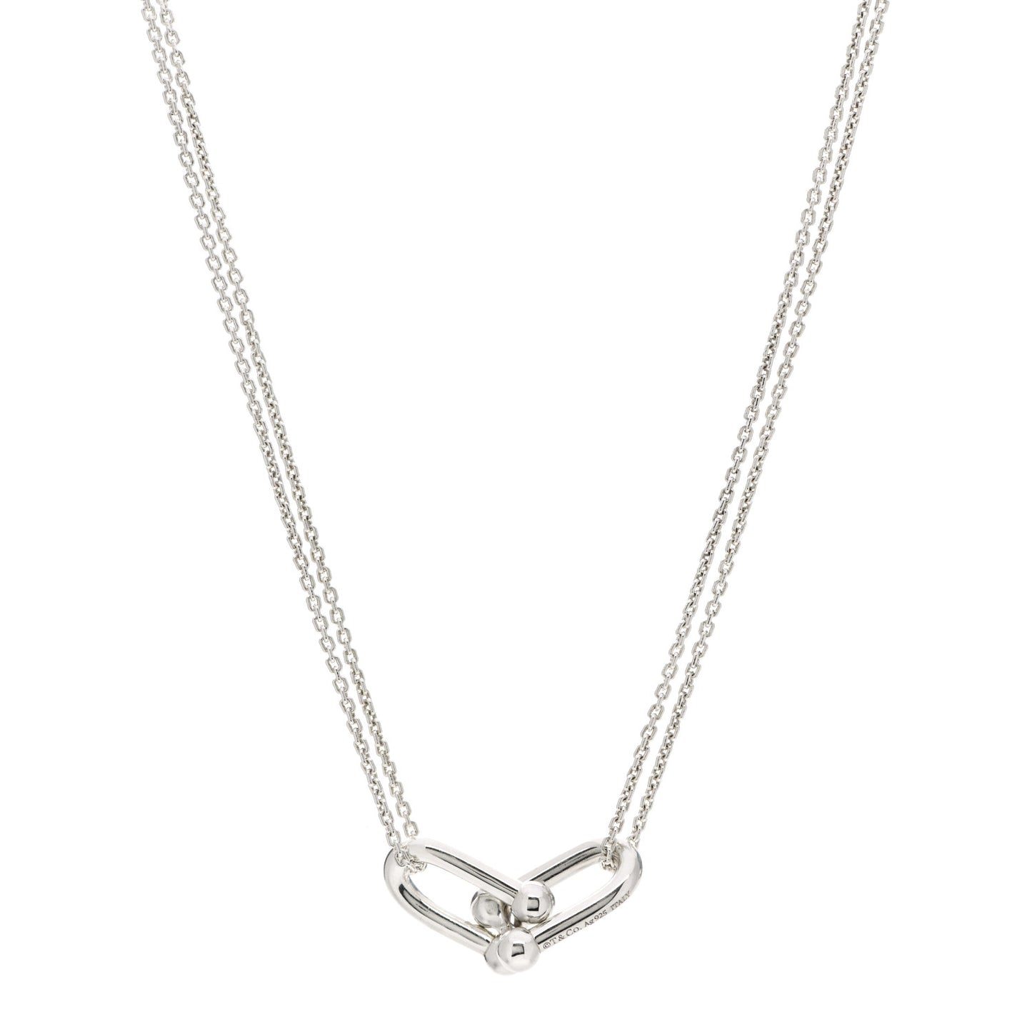 Sterling Silver Double HardWear Link Pendant Necklace