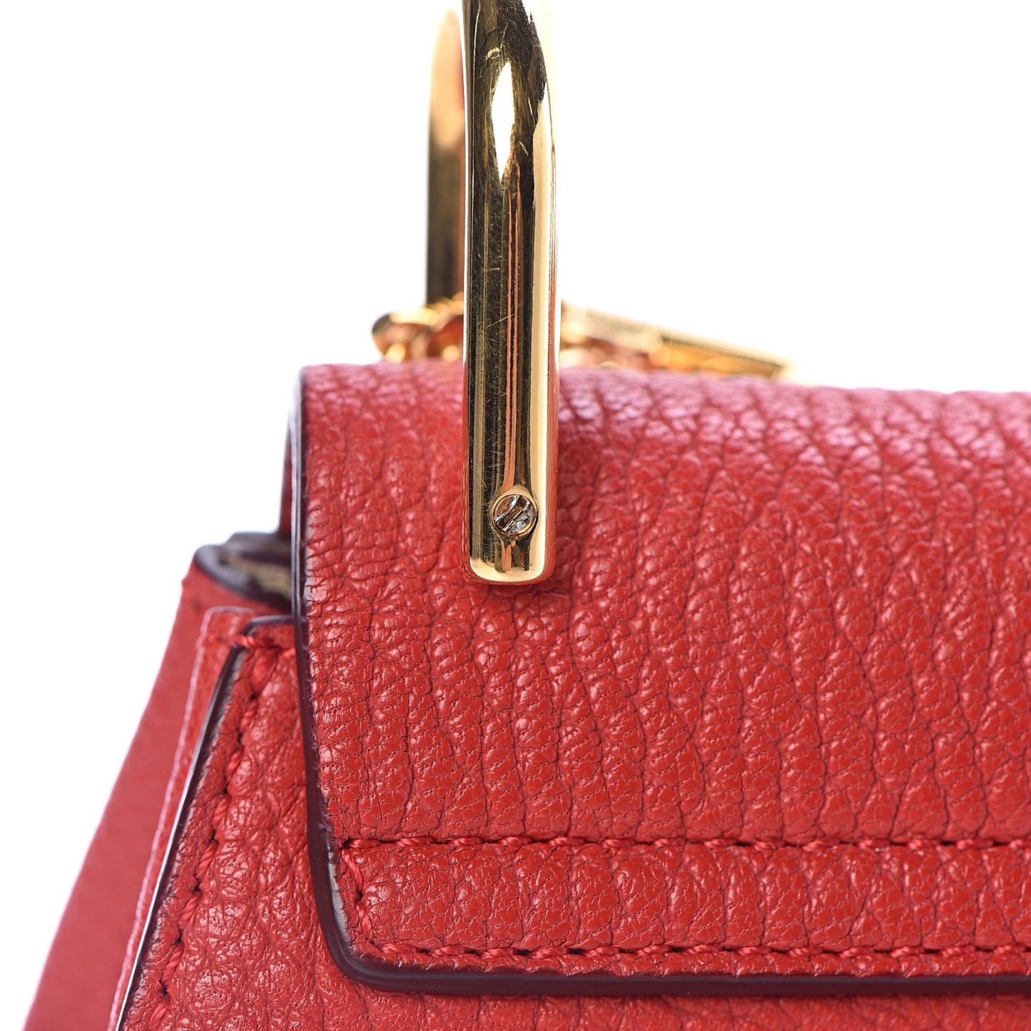 Grained Lambskin Nano Drew Shoulder Bag Intense Red