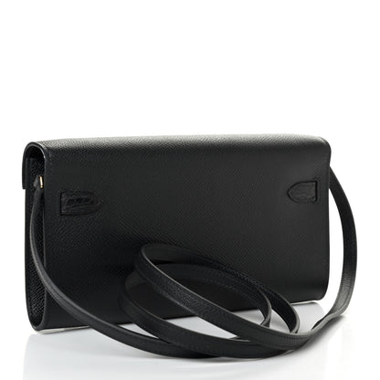 Hermes Epsom Matte Alligator Touch Kelly Wallet To Go Black 2 of 4