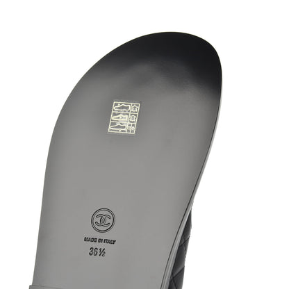 Chanel Lambskin Velcro Dad Sandals 36.5 Black 9 of 11