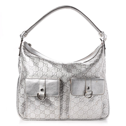 Gucci Metallic Guccissima Pocket Hobo Silver 1 of 14