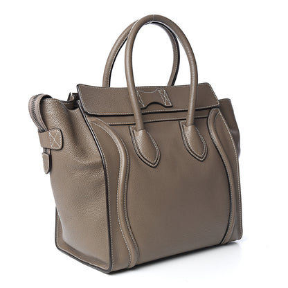 Celine Drummed Calfskin Mini Luggage Souris 2 of 9