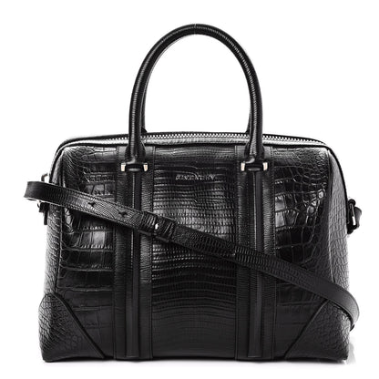 Givenchy Calfskin Crocodile Embossed Medium Lucrezia Black 1 of 7