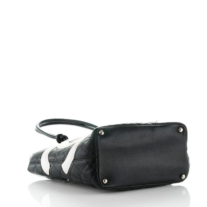 Chanel Calfskin Quilted Medium Cambon Tote Black White 4 of 7