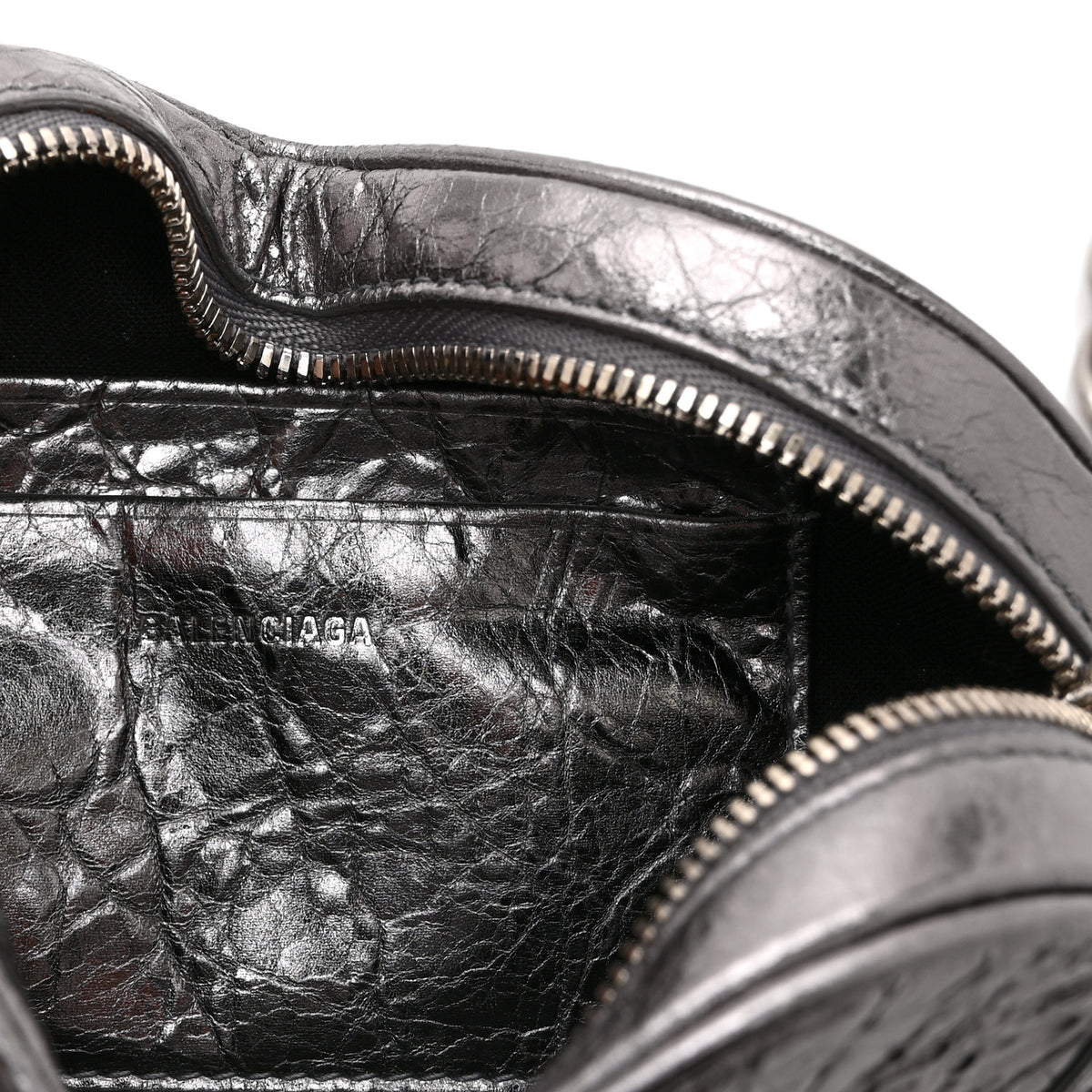 Metallic Agneau Arena Mini Le Cagole Heart Bag Silver