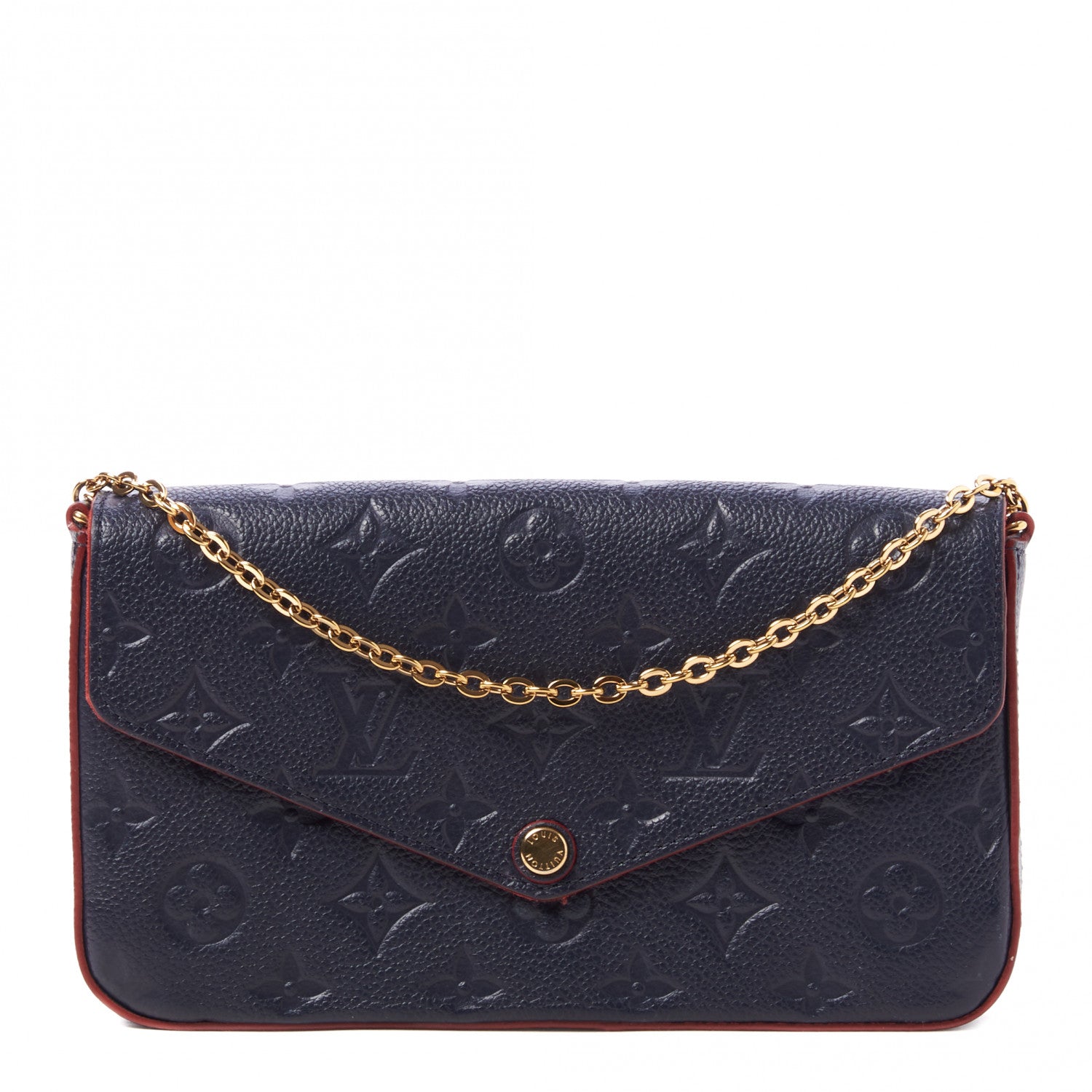 Louis Vuitton Empreinte Pochette Felicie Chain Wallet Marine Rouge 1 of 9