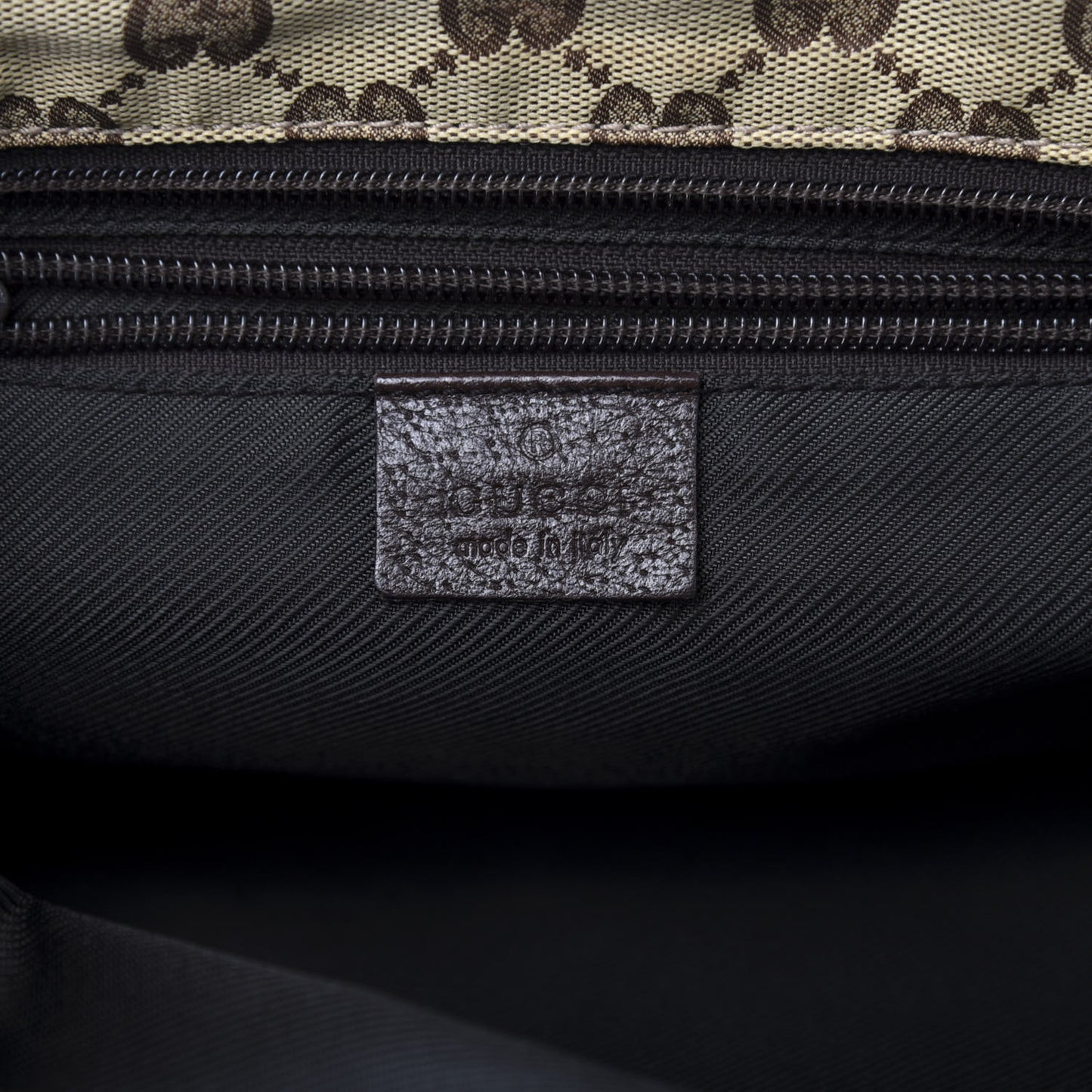 GG Monogram Small Web Handle Bucket Tote Dark Brown