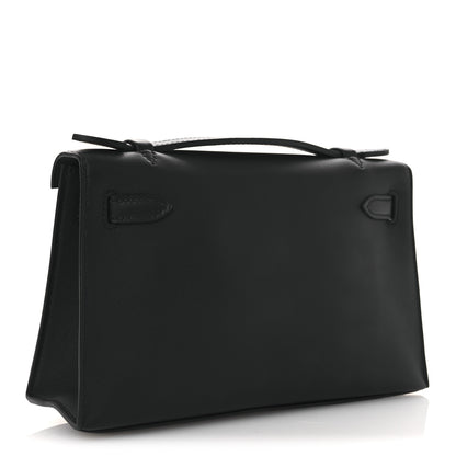 Hermes Swift Kelly Pochette Clutch Black 3 of 12
