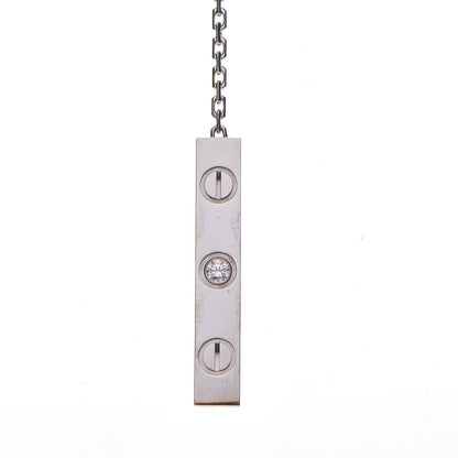 Cartier 18K White Gold Diamond Lariat Slide Pendant Necklace 3 of 9