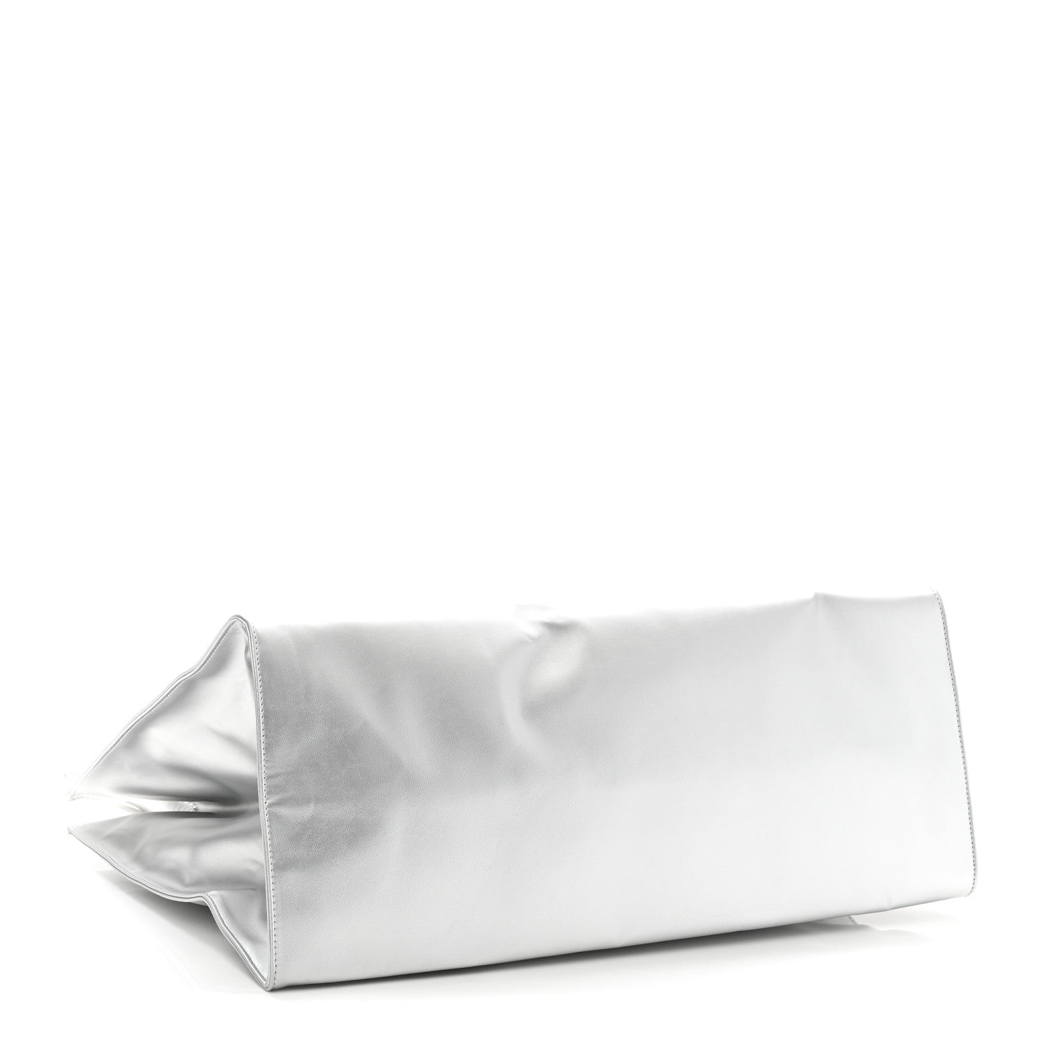 Telfar Metallic Vegan Leather Large Shopping Bag Silver 4 of 10