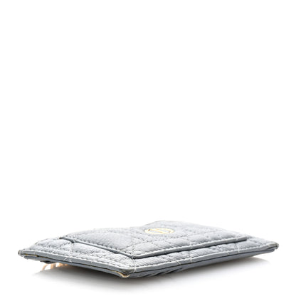 Christian Dior Supple Calfskin Cannage Caro Cosmos Zipped Card Holder Cloud Blue 4 of 8