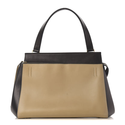 Celine Smooth Calfskin Medium Bi-Color Edge Shoulder Bag Black Cream 1 of 10