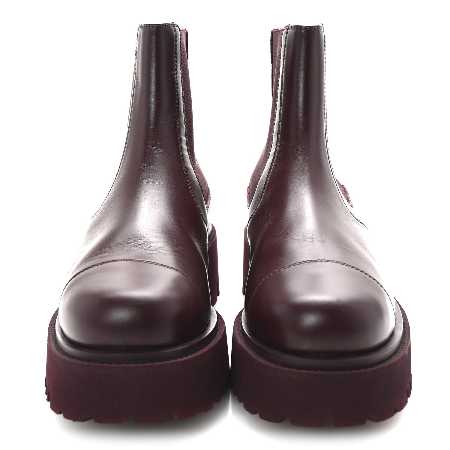 Chanel Calfskin Cap Toe CC Short Boots 40.5 Burgundy 3 of 9