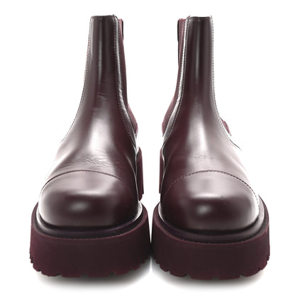 Chanel Calfskin Cap Toe CC Short Boots 40.5 Burgundy 3 of 9