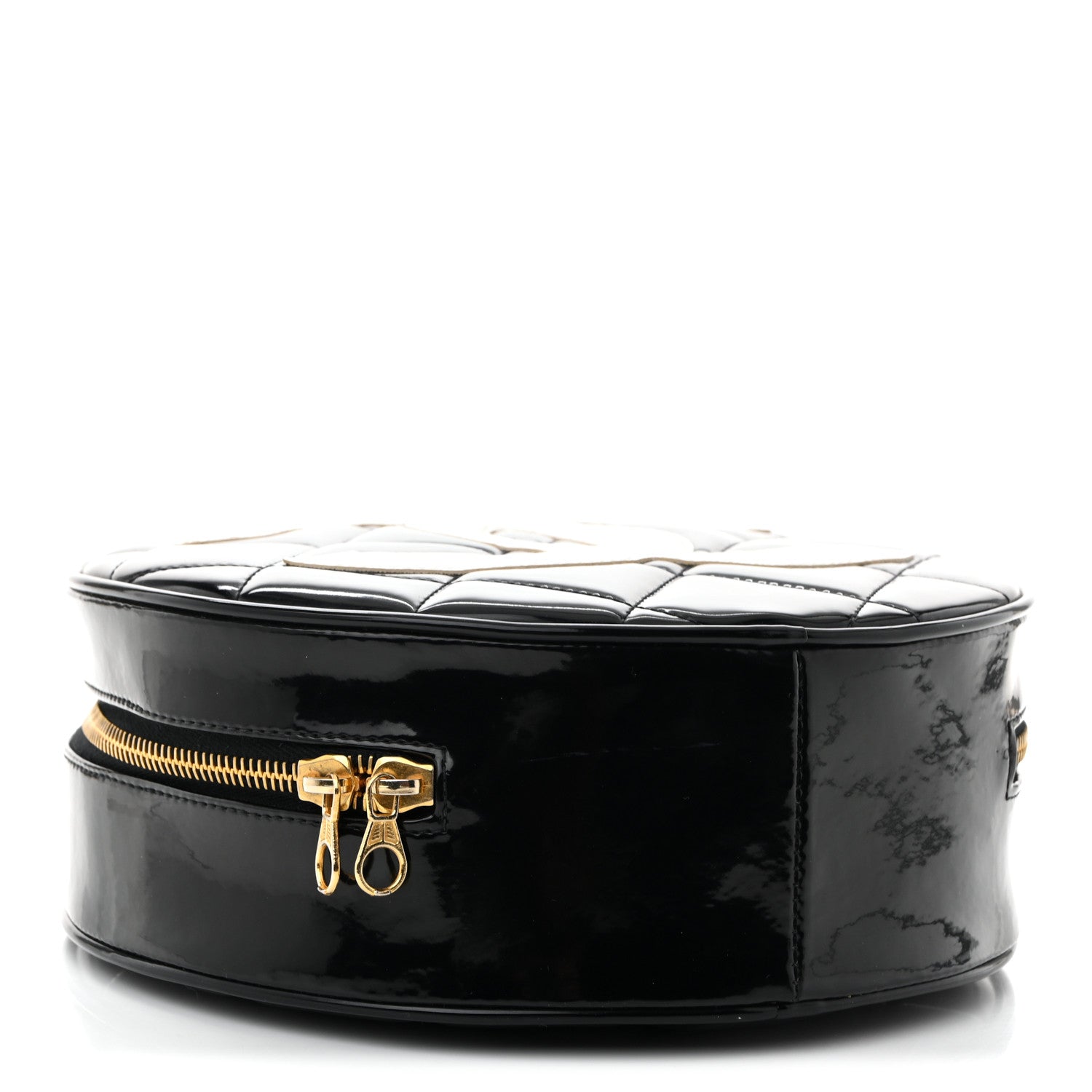 Chanel Patent CC Round Vanity Case Black 4 of 11