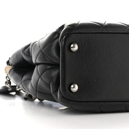 Chanel Shiny Sheepskin Quilted Small Shopping Tote Black 9 of 13