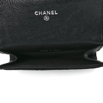 Chanel Crumpled Calfskin Quilted Flap Card Holder Wallet So Black 5 of 13