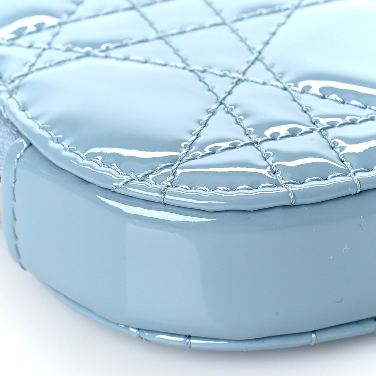 Patent Cannage Lady Dior Phone Holder Cloud Blue