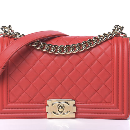 Chanel Lambskin Quilted Medium Boy Flap Red 9 of 13