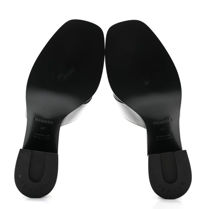 Hermes Calfskin Helia Sandals 37 Black 5 of 9