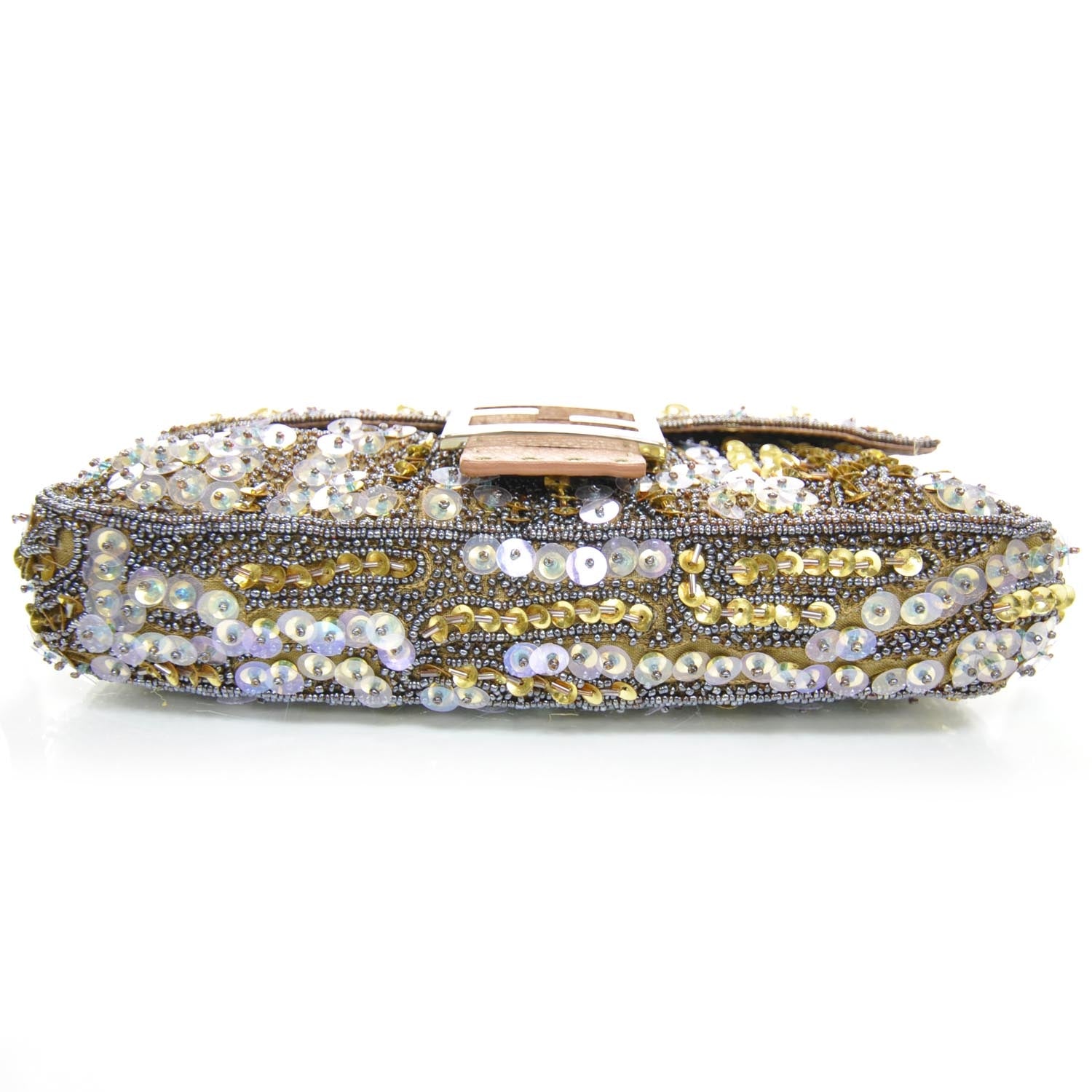 Fendi Sequin Calfskin Romano Selleria Beaded Baguette 4 of 13