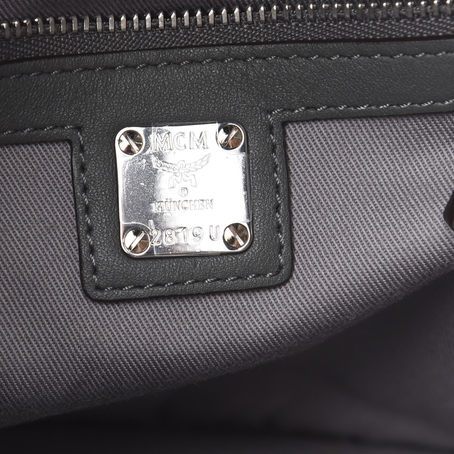MCM Calfskin Ottomar Monogram Small Essential Bucket Charcoal 6 of 10