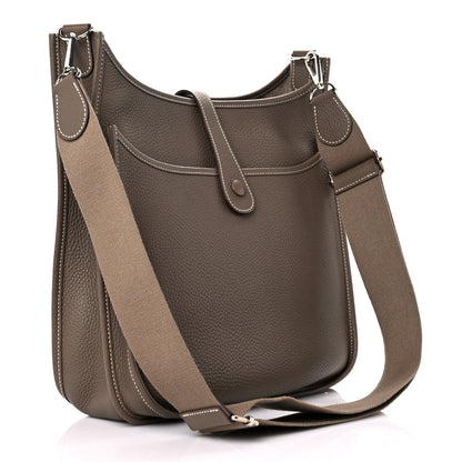 Hermes Taurillon Clemence Evelyne III GM Etoupe 3 of 10