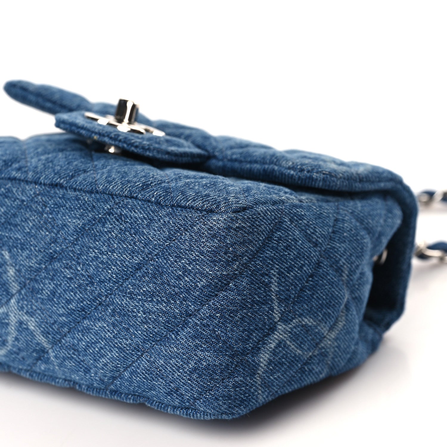 Chanel Denim CC Quilted Mini Square Flap Blue 9 of 9